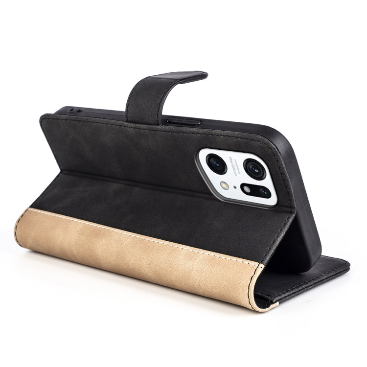 For OPPO Find X5 Pro Stitching Horizontal Flip Leather Phone Case