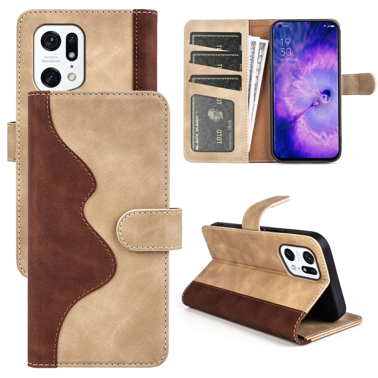 For OPPO Find X5 Pro Stitching Horizontal Flip Leather Phone Case