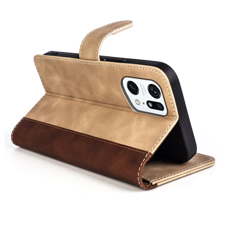 For OPPO Find X5 Pro Stitching Horizontal Flip Leather Phone Case