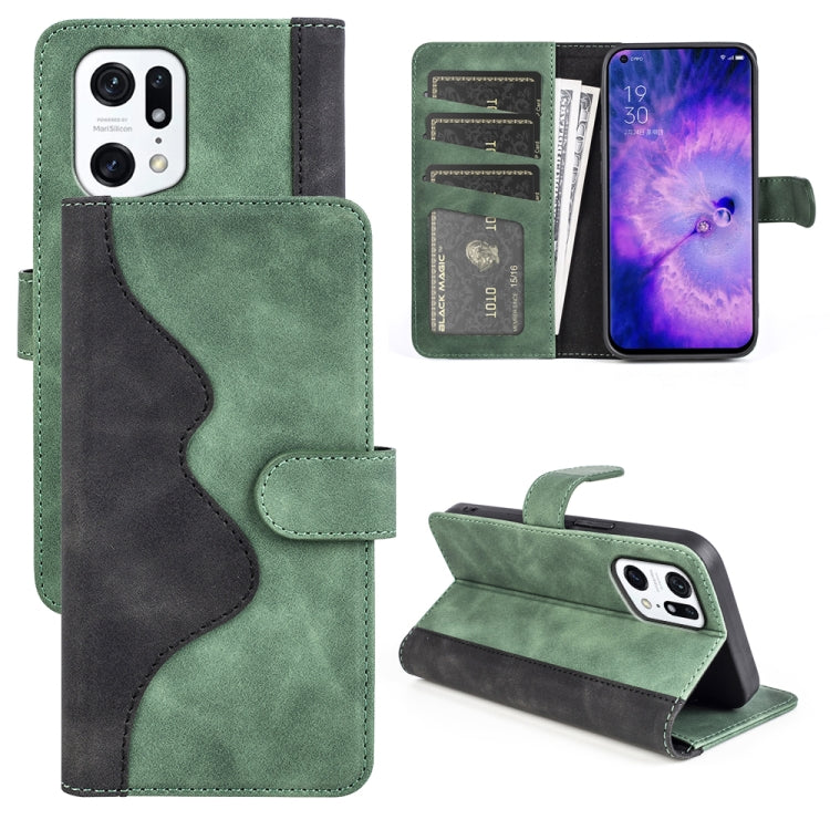 For OPPO Find X5 Pro Stitching Horizontal Flip Leather Phone Case