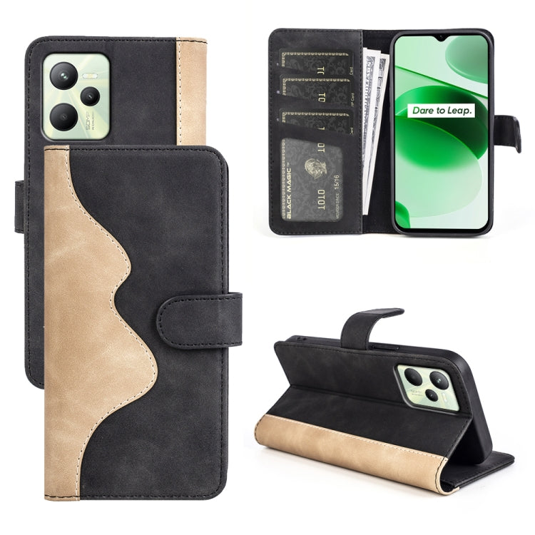 For OPPO Realme C35 Stitching Horizontal Flip Leather Phone Case