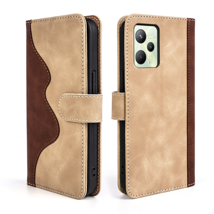 For OPPO Realme C35 Stitching Horizontal Flip Leather Phone Case