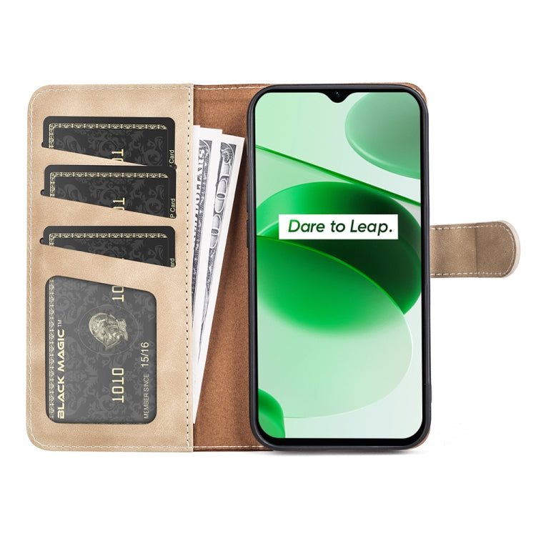 For OPPO Realme C35 Stitching Horizontal Flip Leather Phone Case