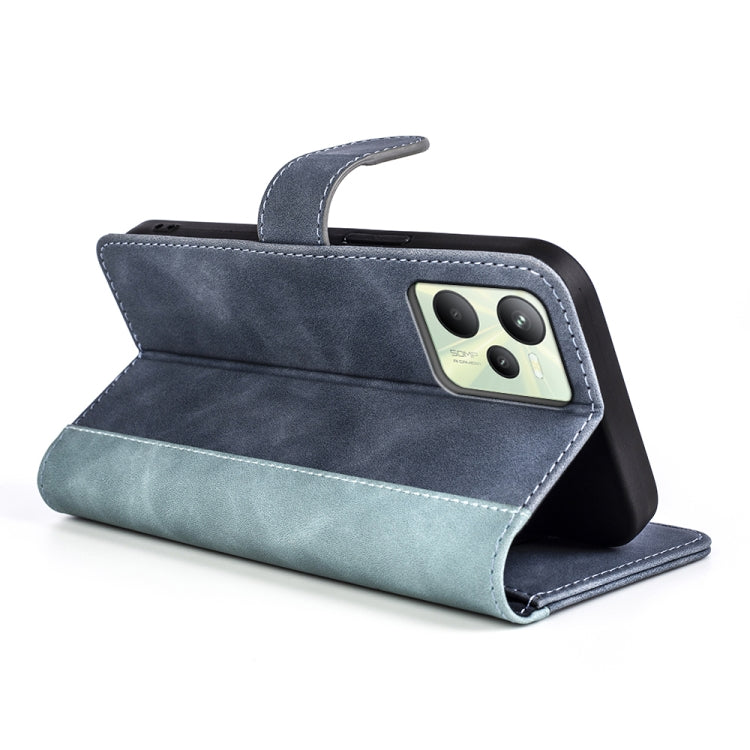 For OPPO Realme C35 Stitching Horizontal Flip Leather Phone Case