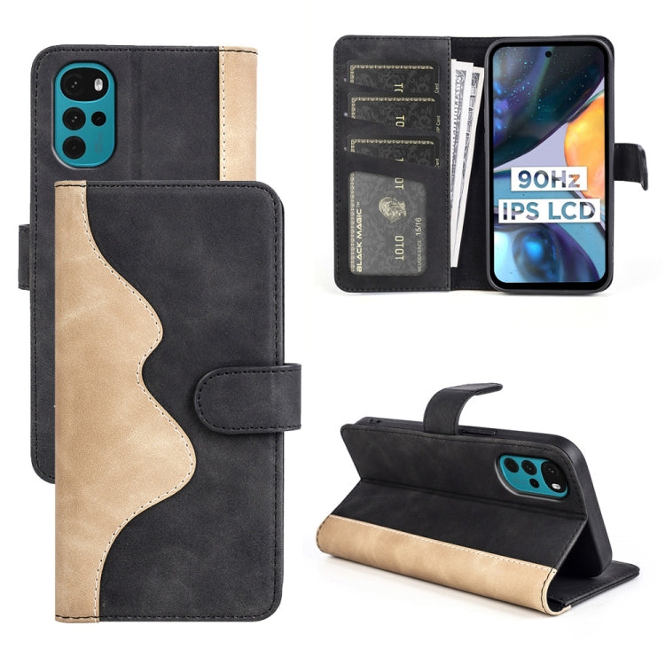 For Motorola Moto G22 4G Stitching Horizontal Flip Leather Phone Case