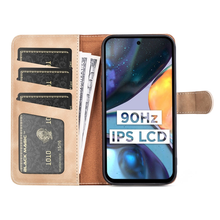 For Motorola Moto G22 4G Stitching Horizontal Flip Leather Phone Case