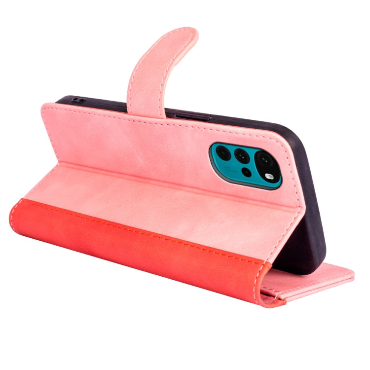 For Motorola Moto G22 4G Stitching Horizontal Flip Leather Phone Case