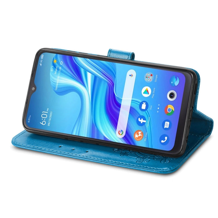 For TCL 4X 5G Four-leaf Clasp Embossed Buckle Leather Phone Case