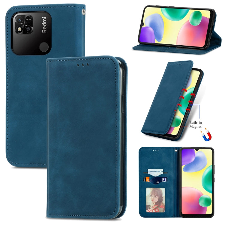 For Xiaomi Redmi 10A Retro Skin Feel Magnetic Leather Phone Case