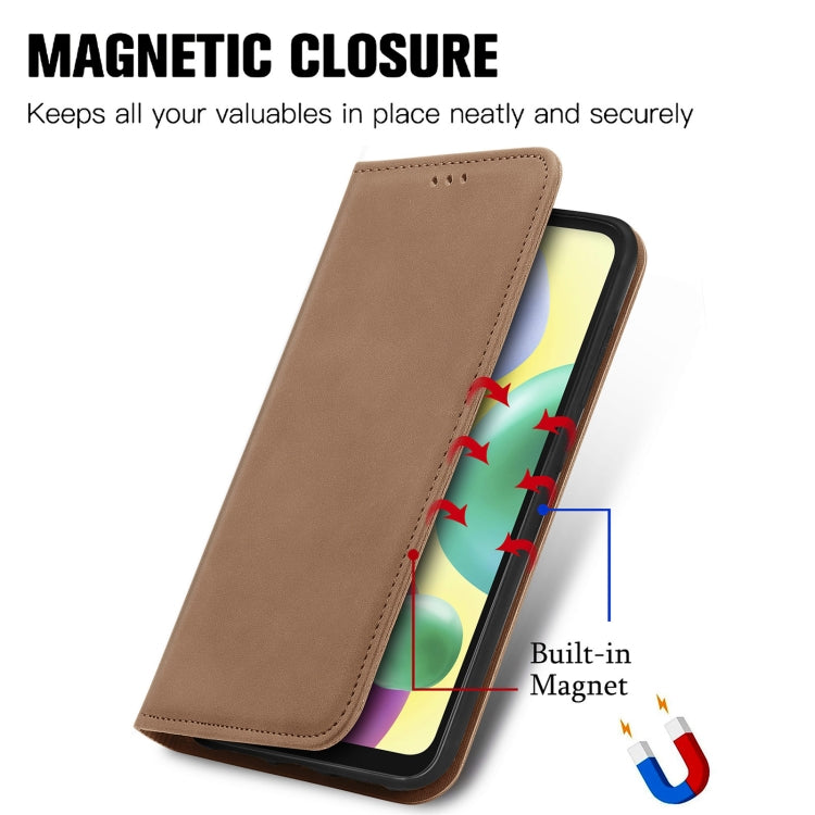 For Xiaomi Redmi 10A Retro Skin Feel Magnetic Leather Phone Case
