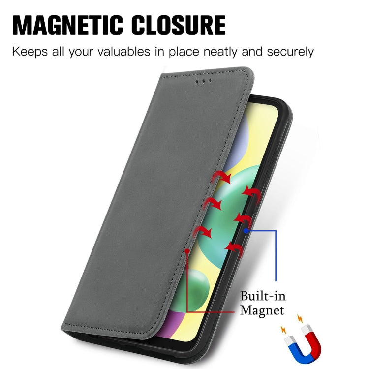 For Xiaomi Redmi 10A Retro Skin Feel Magnetic Leather Phone Case