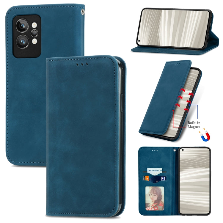 For OPPO Realme GT2 Pro Retro Skin Feel Magnetic Leather Phone Case