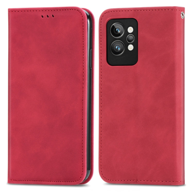 For OPPO Realme GT2 Pro Retro Skin Feel Magnetic Leather Phone Case