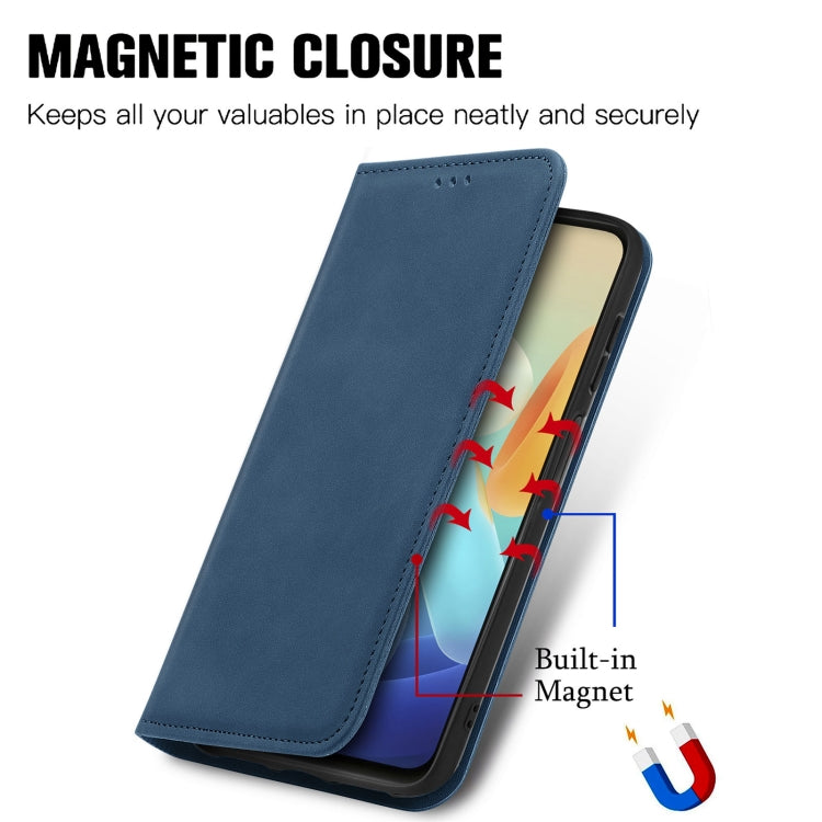 For vivo Y55 5G Retro Skin Feel Magnetic Leather Phone Case