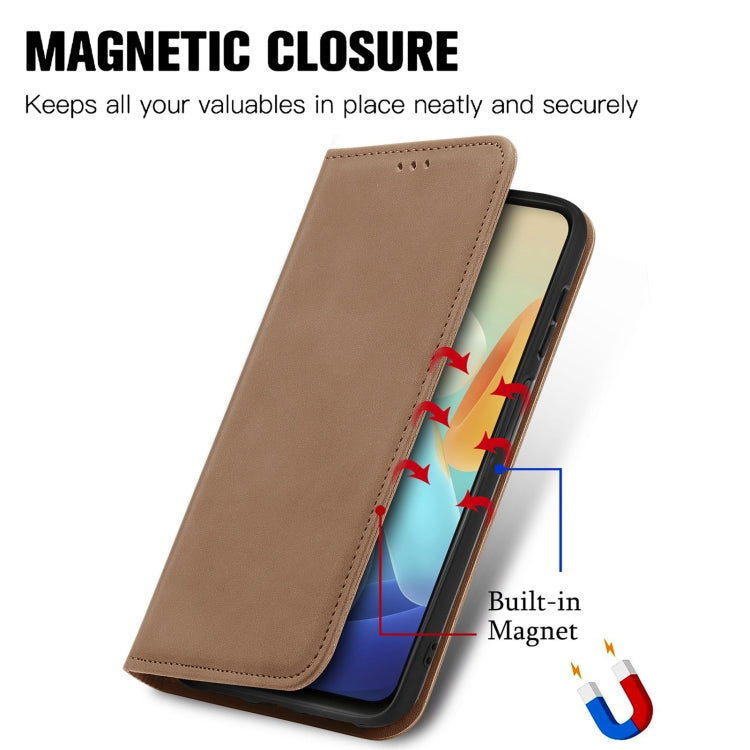 For vivo Y55 5G Retro Skin Feel Magnetic Leather Phone Case