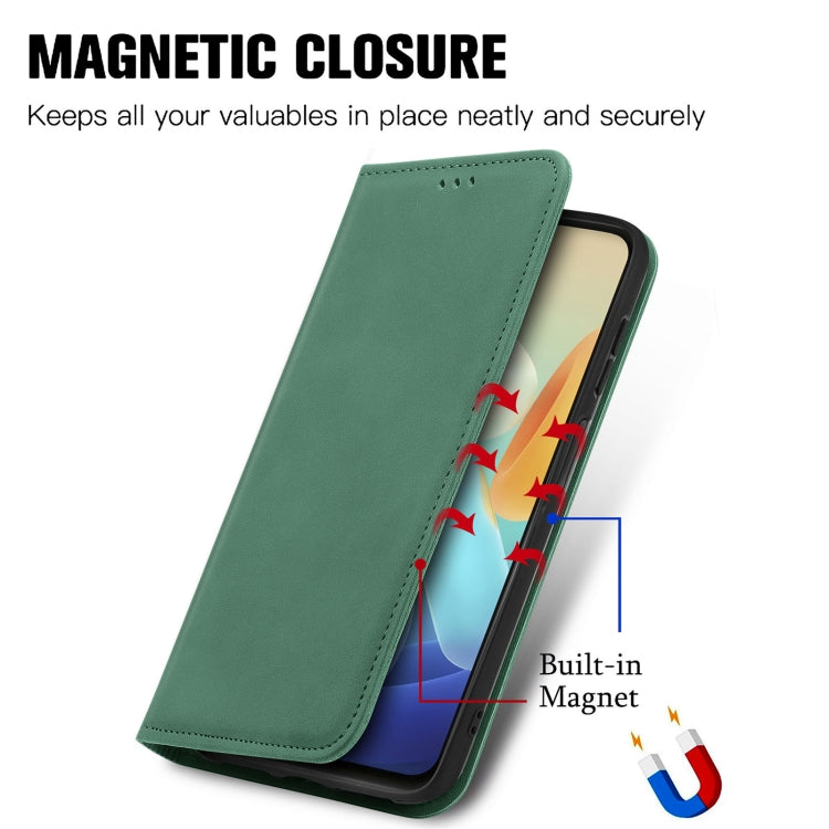 For vivo Y55 5G Retro Skin Feel Magnetic Leather Phone Case