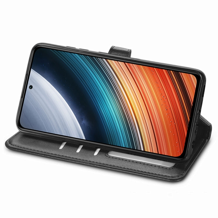 For Xiaomi Redmi K40S Retro Solid Color Buckle Leather Phone Case