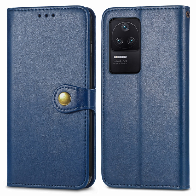 For Xiaomi Redmi K40S Retro Solid Color Buckle Leather Phone Case