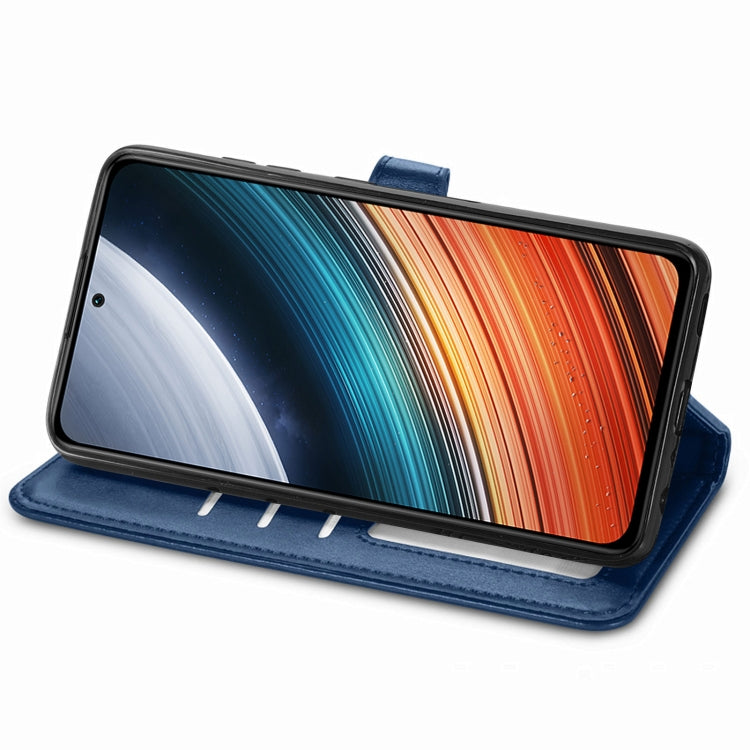 For Xiaomi Redmi K40S Retro Solid Color Buckle Leather Phone Case