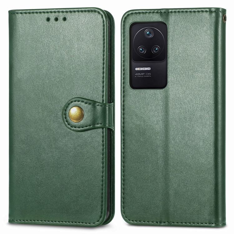 For Xiaomi Redmi K40S Retro Solid Color Buckle Leather Phone Case