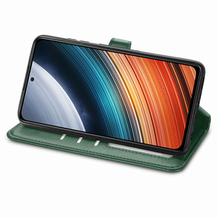 For Xiaomi Redmi K40S Retro Solid Color Buckle Leather Phone Case