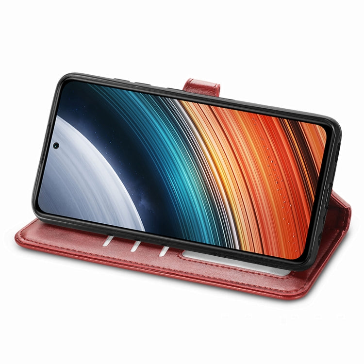 For Xiaomi Redmi K40S Retro Solid Color Buckle Leather Phone Case