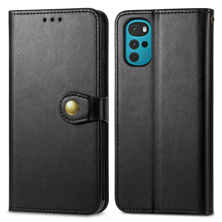 For Motorola Moto G22 Retro Solid Color Buckle Leather Phone Case