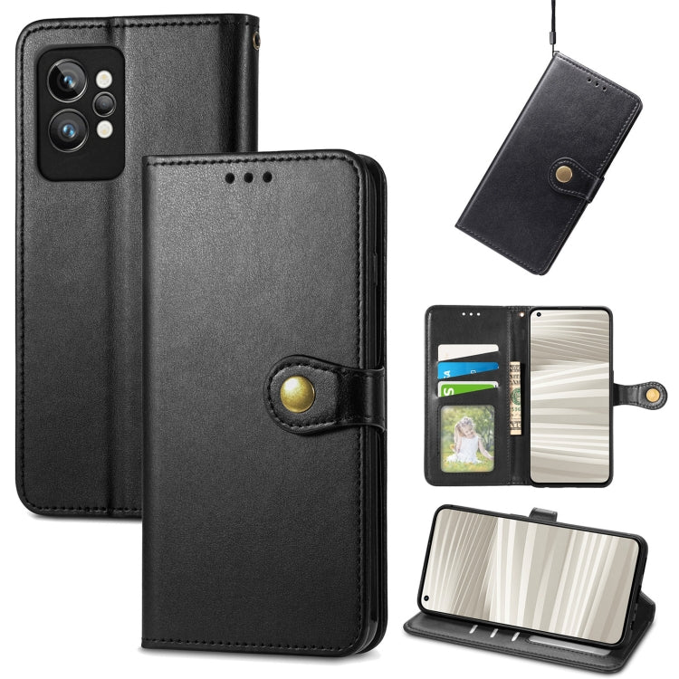 For OPPO Realme GT2 Pro Retro Solid Color Buckle Leather Phone Case