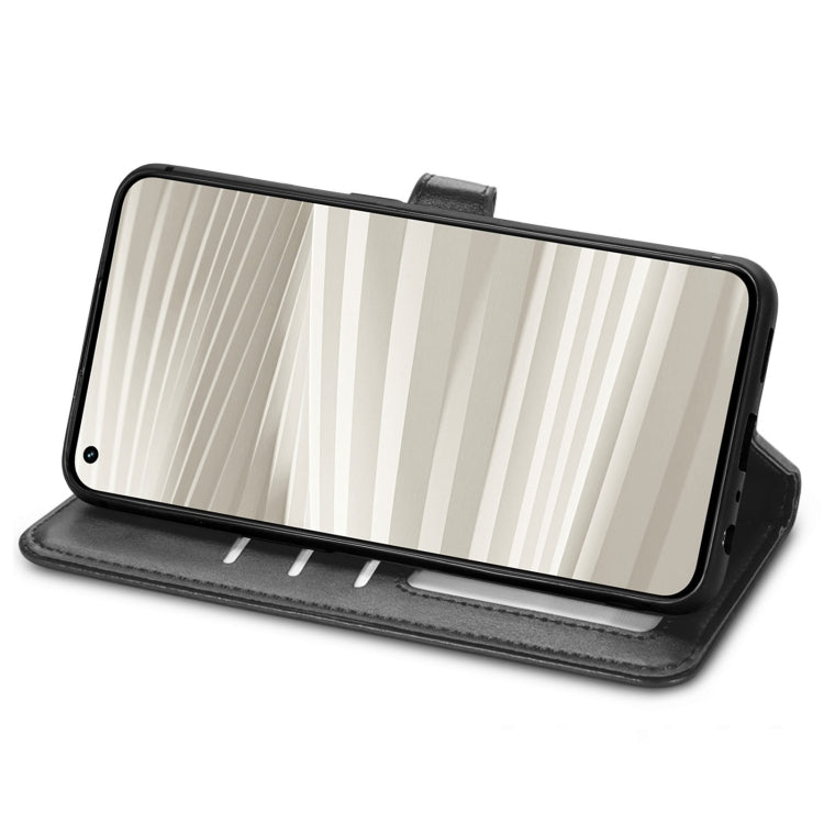 For OPPO Realme GT2 Pro Retro Solid Color Buckle Leather Phone Case