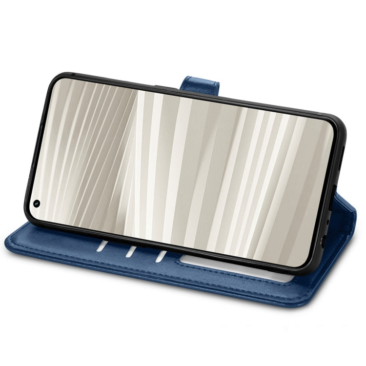 For OPPO Realme GT2 Pro Retro Solid Color Buckle Leather Phone Case