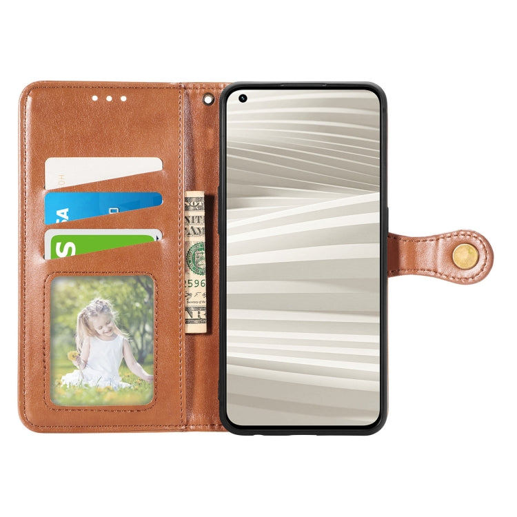 For OPPO Realme GT2 Pro Retro Solid Color Buckle Leather Phone Case