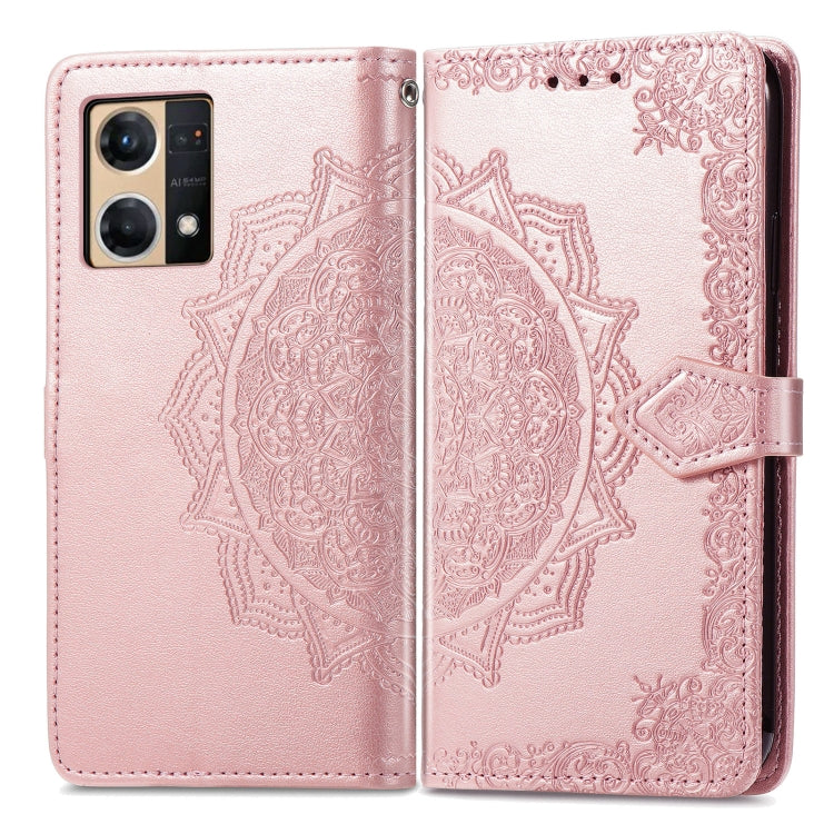 For OPPO Reno7 4G Mandala Flower Embossed Horizontal Flip Leather Phone Case