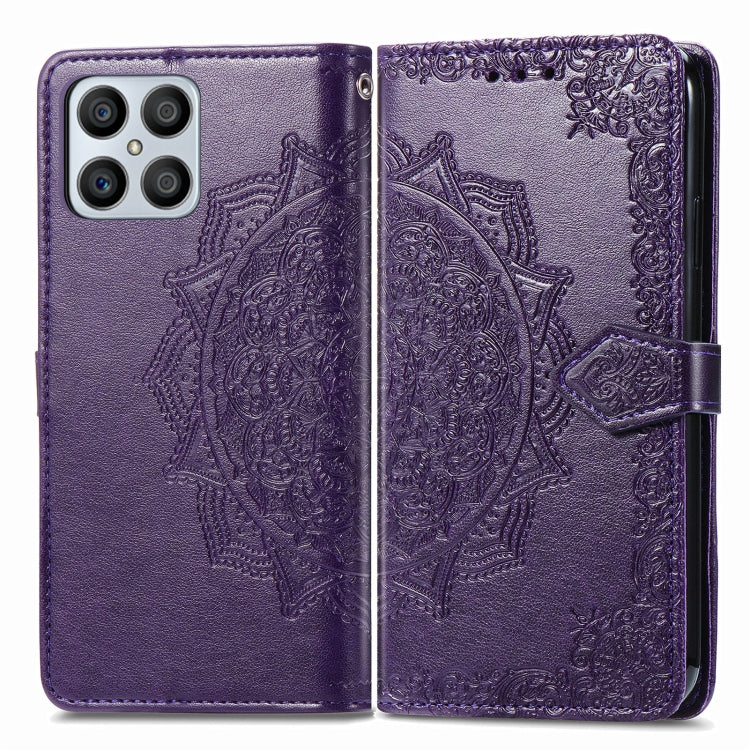 For Honor X8 Mandala Flower Embossed Horizontal Flip Leather Phone Case