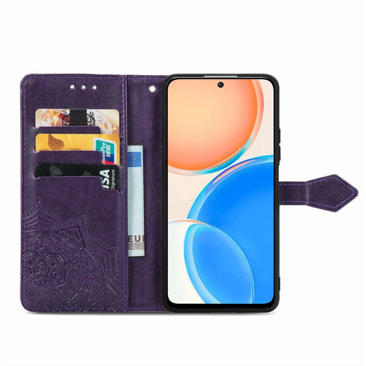 For Honor X8 Mandala Flower Embossed Horizontal Flip Leather Phone Case