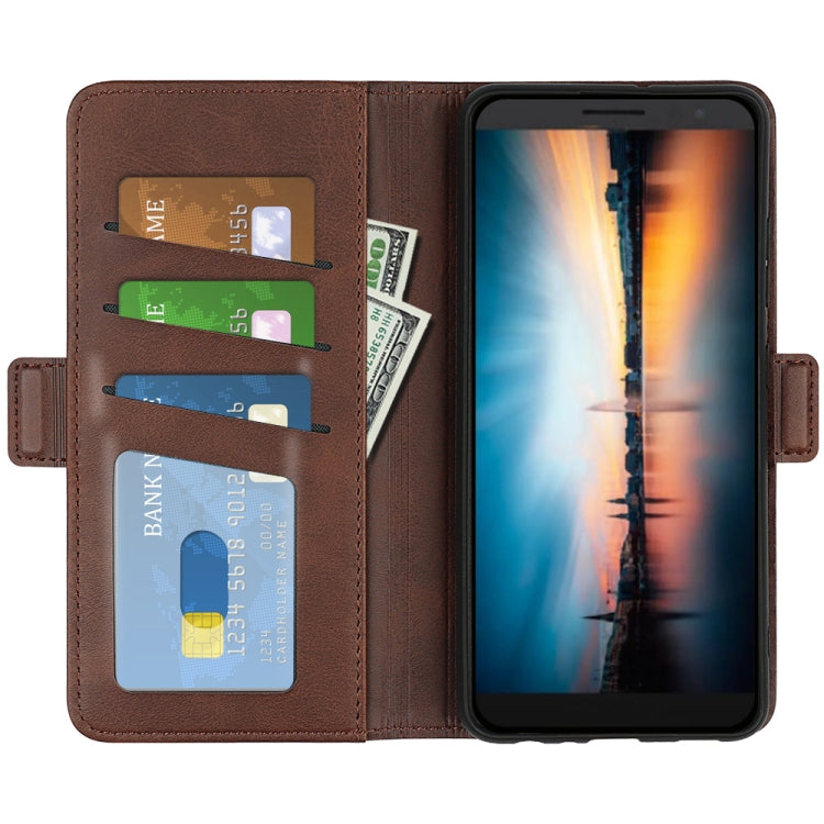 For TCL 303 Dual-side Magnetic Buckle Horizontal Flip Leather Phone Case