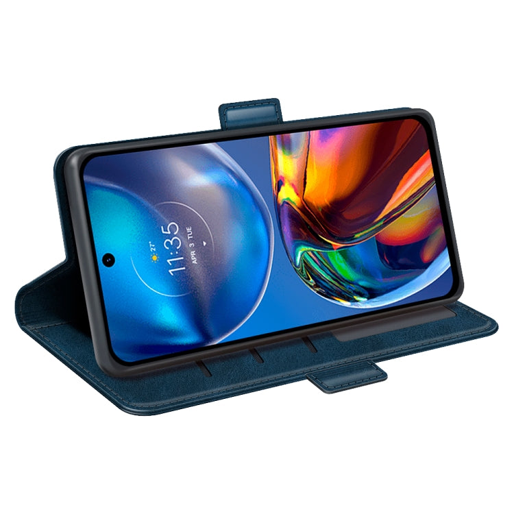 For Motorola Moto E32 4G Dual-side Magnetic Buckle Horizontal Flip Leather Phone Case