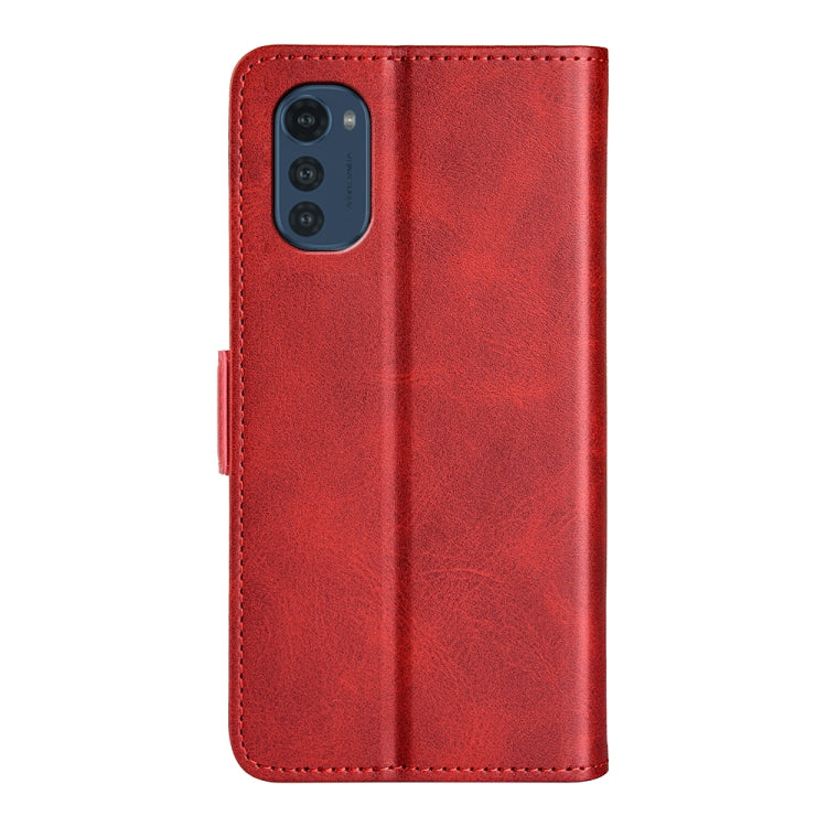 For Motorola Moto E32 4G Dual-side Magnetic Buckle Horizontal Flip Leather Phone Case