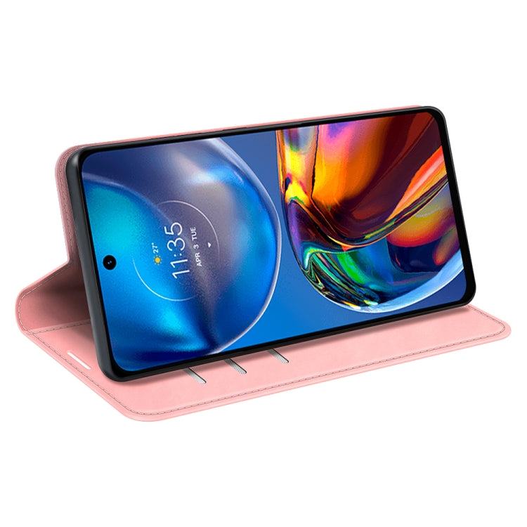 For Motorola Moto E32 4G Retro-skin Magnetic Suction Leather Phone Case