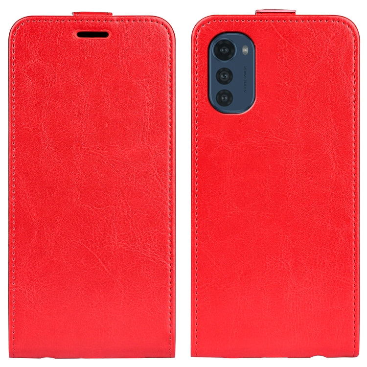 For Motorola Moto E32 4G R64 Texture Single Vertical Flip Leather Phone Case
