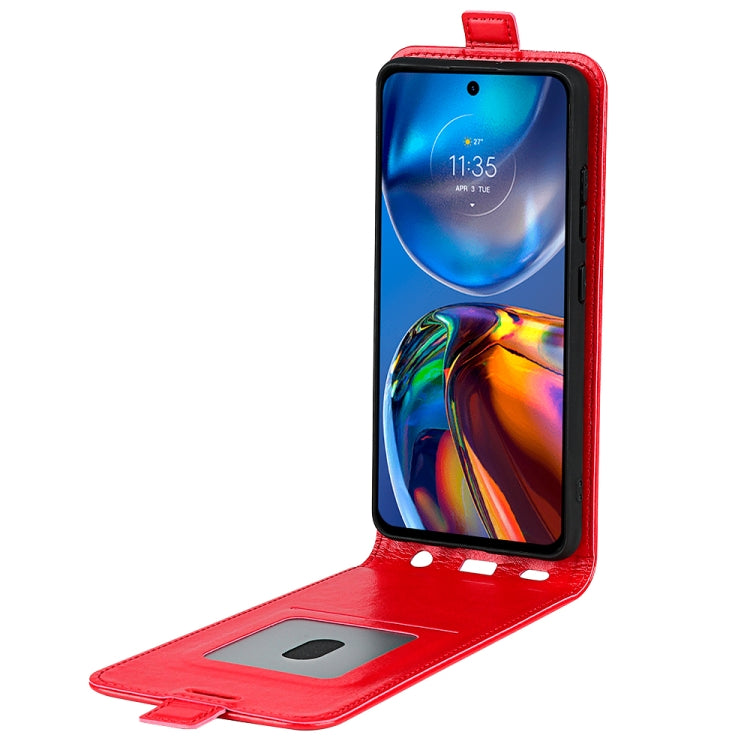 For Motorola Moto E32 4G R64 Texture Single Vertical Flip Leather Phone Case