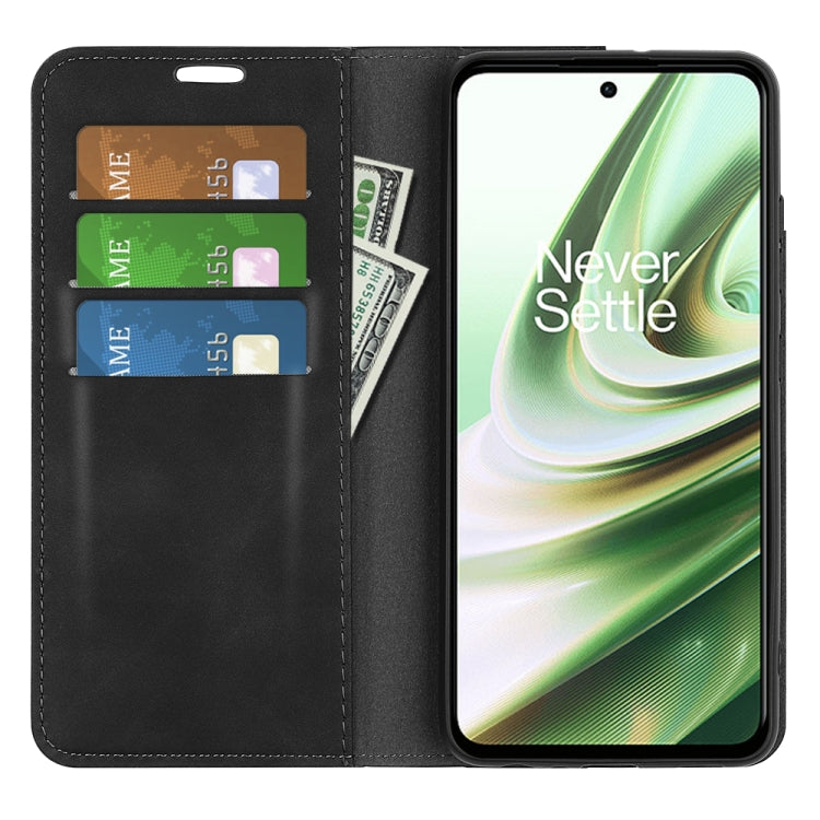 For OnePlus Ace / 10R Retro-skin Magnetic Suction Leather Phone Case