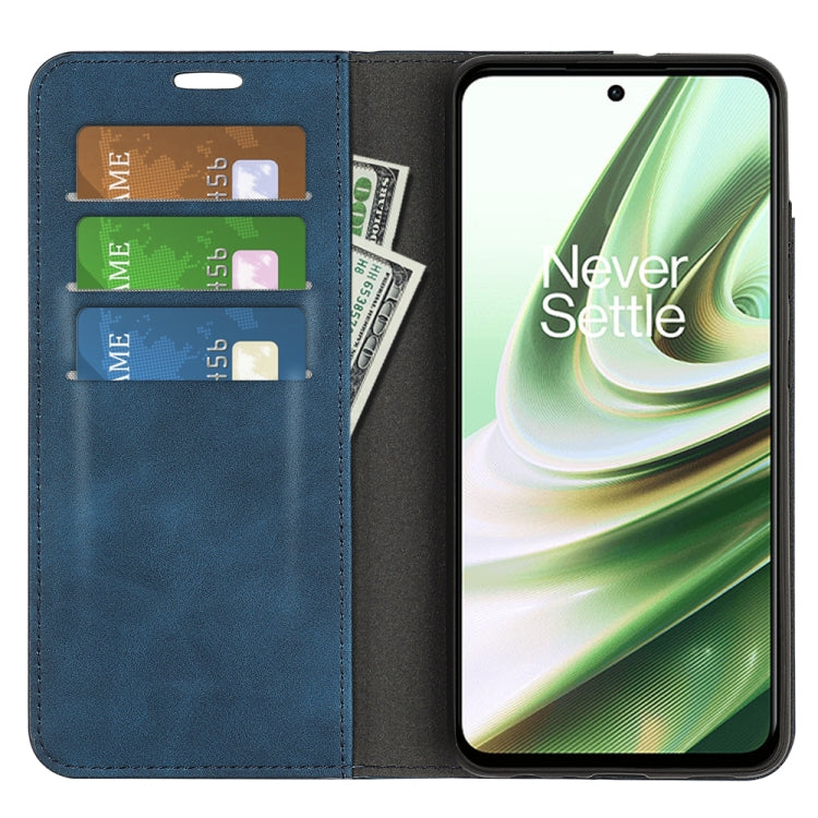 For OnePlus Ace / 10R Retro-skin Magnetic Suction Leather Phone Case