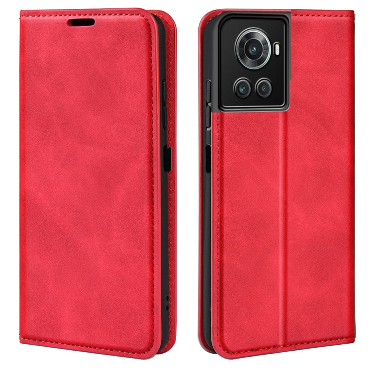 For OnePlus Ace / 10R Retro-skin Magnetic Suction Leather Phone Case