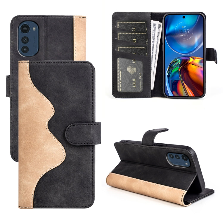 For Motorola Moto E32 4G Stitching Horizontal Flip Leather Phone Case