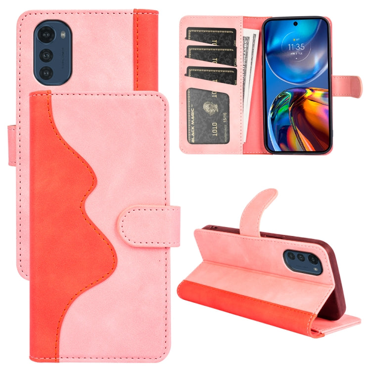 For Motorola Moto E32 4G Stitching Horizontal Flip Leather Phone Case