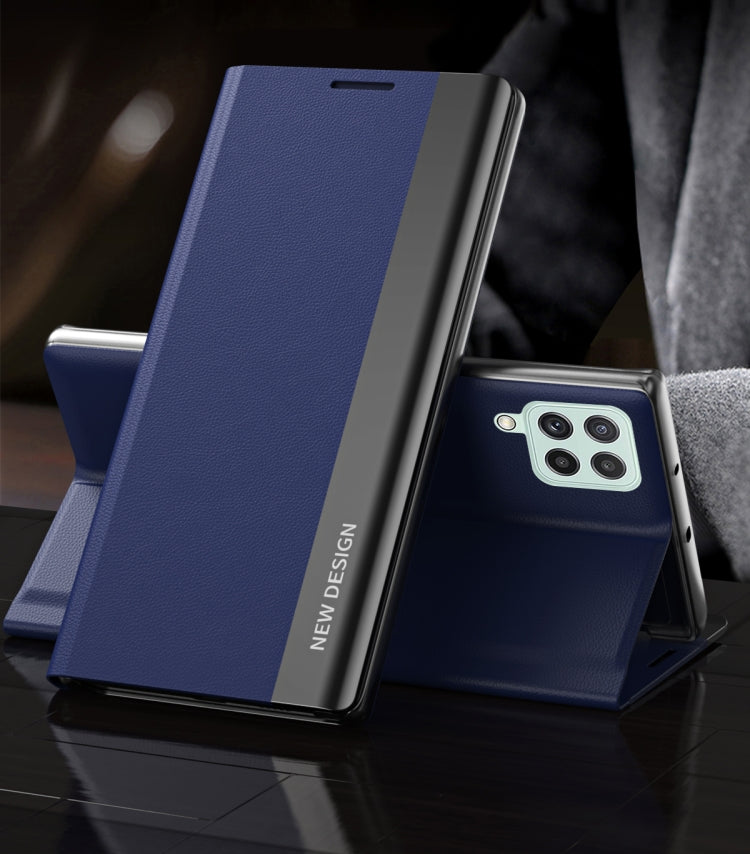 For Samsung Galaxy M33 5G Side Electroplated Adsorption Flip Leather Case