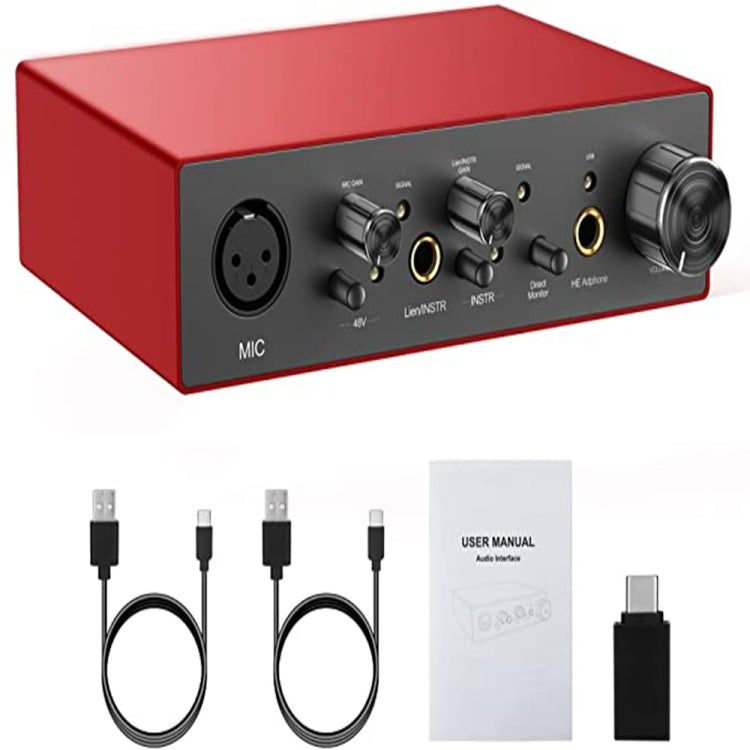 2X2 USB Recording Sound Card Recording Electric Guitar Dubbing Live