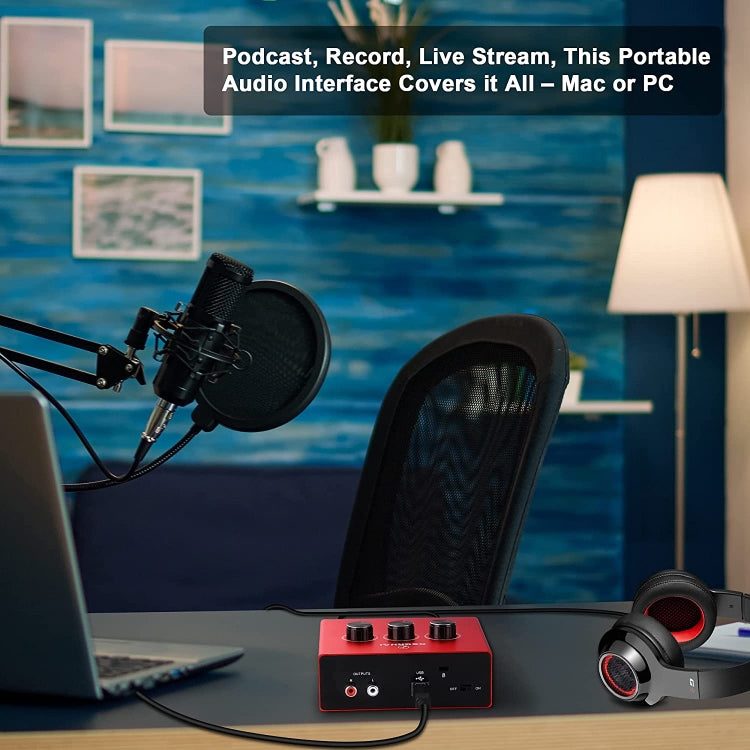 2x2 USB Recording Audio Sound Card