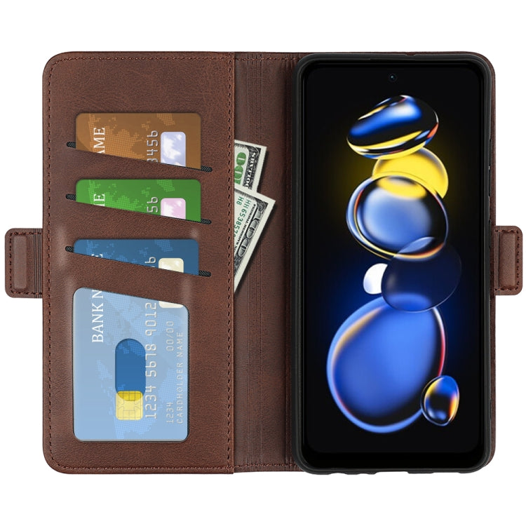 For Xiaomi Redmi Note 11T Pro / Note 11T Pro+ Dual-side Magnetic Buckle Flip Leather Phone Case