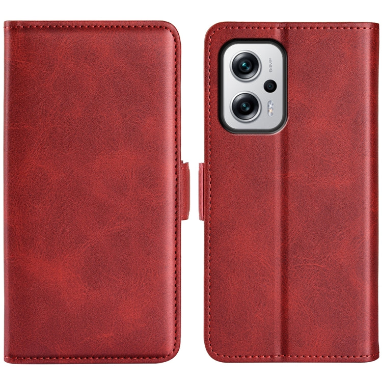 For Xiaomi Redmi Note 11T Pro / Note 11T Pro+ Dual-side Magnetic Buckle Flip Leather Phone Case